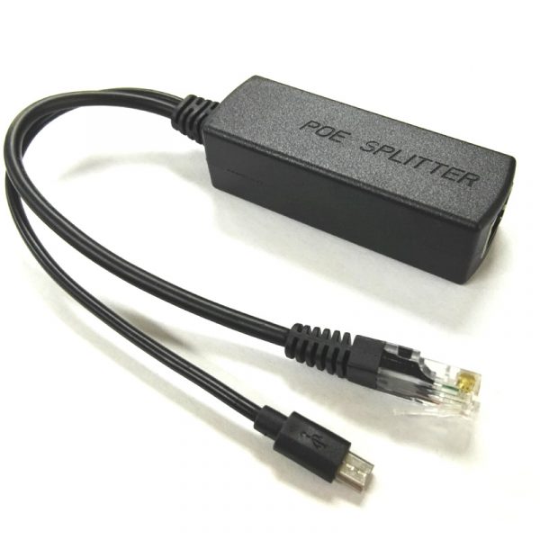 Pow Extender 10/100/1000M 5V 2A PoE Splitter with Micro USB port, IEEE 802.3af Compliant