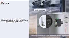 Managed PoE Switch Mini Industrial 8-Port 10/100/1000T 802.3at + 2-Port 100/1000X