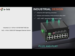 Industrial Managed Switch 16 Port 10/100/1000T 802.3at PoE With 4 Port 1000X Gigabit SFP