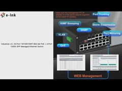 Din Rail 24 Port 10/100/1000T 802.3at PoE Managed Switch With 4-Port 1000X Gigabit SFP