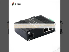 Fiber Gigabit Media Converter Industrial 2-Port 10/100/1000T 802.3at 60W To 1-Port 100/1000X SFP