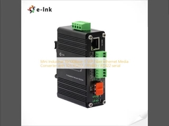 Mini Industrial 10/100Base-T SFP Fiber Ethernet Media Converter with 1Ch RS232 / RS485 / RS422 serial