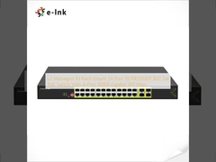 L2 Managed 1U Rack mount 24 Port 10/100/1000T 802.3at PoE Switch With 4-Port 1000X Gigabit SFP Fiber