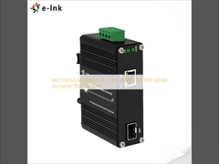 Mini Industrial Gigabit 10 / 100 / 1000M SFP PoE Media Converter 802.3at 30W