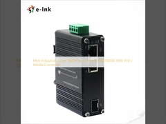 Mini Industrial 1-Port 1000X to 2-Port 10/100/1000B 30W PoE+ Media Converter