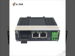 Mini Industrial 1-Port 100Base-FX to 2-Port 10/100Base-T 60W PoE++ Media Converter