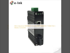 Mini Industrial 1000BASE-X to 10/100/1000BASE-T 60W PoE+ Media Converter