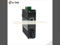 Mini Industrial 100BASE-FX to 10/100BASE-T 90W PoE++ Media Converter