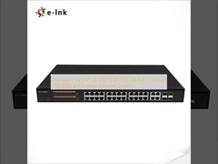 Managed 24-Port 10/100/1000T 802.3at PoE + 4-Port 100/1000 SFP Combo Ethernet Switch