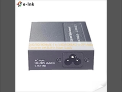 2x10/100/1000BASE-T to 1x100/1000BASE-X SFP Media Converter with Built-in Power Supply