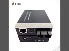 10/100/1000BASE-T to 1000BASE-FX Fiber Media Converter with Built-in Power Supply