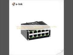 Mini Industrial 8-Port 10/100/1000T 802.3at PoE + 2-Port 10/100/1000T Compact Ethernet Switch