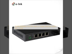 10/100/1000Mbps PoE-PSE Fiber to Copper Ethernet Switch: 1 SFP + 4 PoE