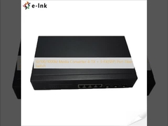 10/100/1000M Media Converter 4-TX + 3-FX(SFP) Port Fiber Switch