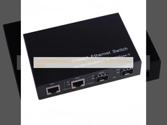 10/100/1000M Media Converter 2-TX + 2-FX(SFP) Port Fiber Switch 