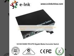 1 Fiber port + 2 RJ45 ports Gigabit Ethernet Media Converter