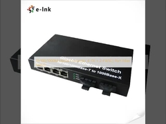 10/100/1000M Media Converter 4-TX + 2-FX(SC) Port Fiber Switch 