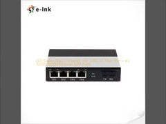 LED Screen Fiber Converter with 1x10G SC Fiber Port + 4 x 10/100/1000M Ethernet RJ45 Ports