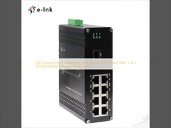 LED Screen Fiber Converter with 1x10G SFP+ Fiber Port + 8 x 10/100/1000M Ethernet RJ45 Ports