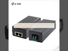 36-72VDC IN, 24V 24W Gigabit Passive PoE OUT, DC to DC Converter and PoE Injector