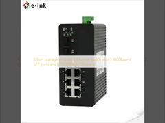 6 Port Managed Industrial Ethernet Switch with 3 1000Base-X SFP ports and 6 10/100Base-T(X) ports
