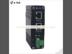 12~48V DC Power Input Industrial Gigabit PoE+ Injector