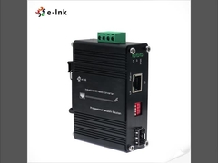 Mini Industrial 10G/5G/2.5G/1G/100M 802.3at to 10GBASE-X SFP+ Media Converter