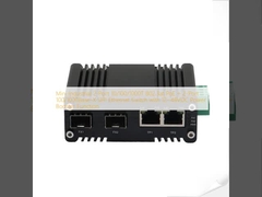 Mini Industrial 2-Port 10/100/1000T 802.3at PoE + 2-Port 100/1000Base-X SFP Ethernet Switch with 12~48VDC Power Booster Function