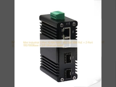 Mini Industrial 2-Port 10/100/1000T 802.3bt 90W PoE + 2-Port 100/1000Base-X SFP Ethernet Switch