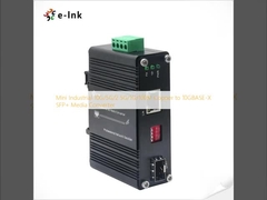 Mini Industrial 10G/5G/2.5G/1G/100M Copper to 10GBASE-X SFP+ Media Converter