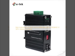 Mini Industrial 10G/5G/2.5G/1G/100M 802.3bt to 10GBASE-X SFP+ Media Converter