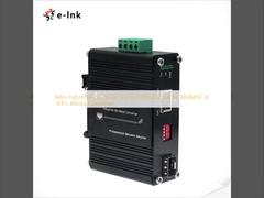 Mini Industrial 10G/5G/2.5G/1G/100M 802.3at to 10GBASE-X SFP+ Media Converter