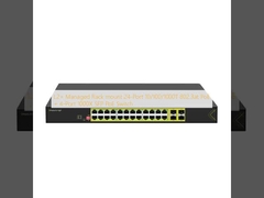 L2+ Managed Rack mount 24-Port 10/100/1000T 802.3at PoE + 4-Port 1000X SFP PoE Switch