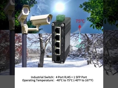 Industrial 4-Port 10/100/1000Base-T + 1-Port 1000BASE-X Ethernet Switch