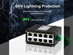 Mini Industrial 10-Port 10/100/1000T Compact Ethernet Switch Supports 802.3x Flow control