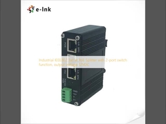 Industrial IEEE802.3af/at PoE Splitter with 2-port switch function, output voltage 12VDC