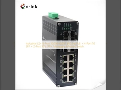 Industrial L2+ 8-Port 10/100/1000T 802.3at PoE + 4-Port 1G SFP + 2-Port 10G SFP+ Managed Ethernet Switch