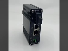 Mini Industrial 100/1000BASE-X SFP to 10/100/1000BASE-T 30W PoE+ Media Converter with 1 SFP Port, 10