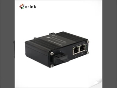 Mini Industrial 1-Port 100Base-FX to 2-Port 10/100Base-T 60W PoE++ Media Converter Supports Full/Hal
