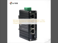 Mini Industrial 4-Port 10/100/1000T 802.3at PoE + 1-Port 100/1000X SFP Ethernet Switch with 12~48VDC Input and Voltage Booster