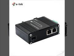 Mini Industrial 1-Port 100/1000X SFP to 2-Port 10/100/1000T 90W PoE++ Media Converter Supports IEEE8