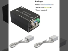 Mini 4K DVI Fiber Optic Extender with RS232 with Transmission distance up to 80km over fiber cable