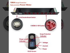 19 Inch 1U 8 Port Metered PDU Build-in Power meter with OLED display