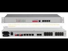 8/16-Ch FXO/FXS + 8-Ch E1 + 4-Ch 10/100M ETH + 4Ch RS232/422/485 Fiber Multiplexer