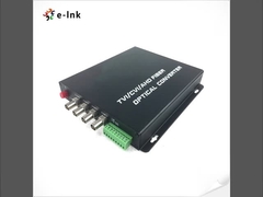 4Ch HD-AHD/HD-CVI/HD-TVI/CVBS 4-in-1 Video Fiber Converter with Industrial wide range of operational