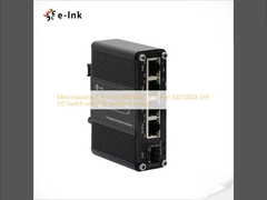 Mini Industrial 3-Port 10/100/1000T + 1-Port 100/1000X SFP PD Switch with PoE Splitter Function