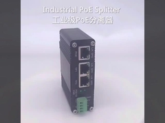 Industrial IEEE802.3af/at PoE Splitter with 2-port switch function, output voltage 12VDC Supports ou