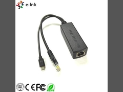 Fast Ethernet 5V 2A PoE Splitter with Micro USB port with Devices will be detected before poe input 