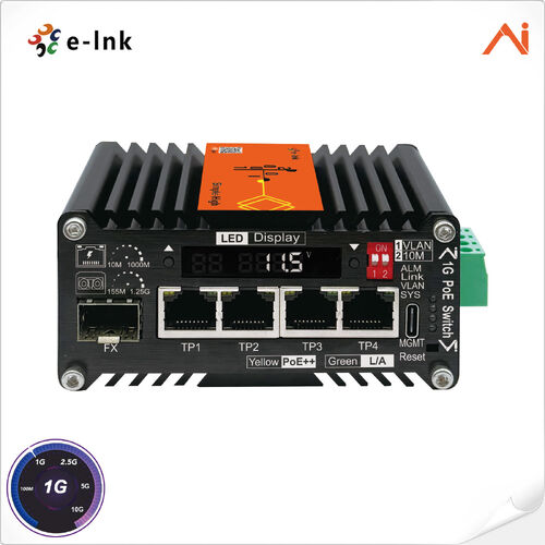 Latest company news about E-link LNK-AIMC104 Series: Mini Industrial AI Smart Managed Switches from Non-PoE to 90W PoE++