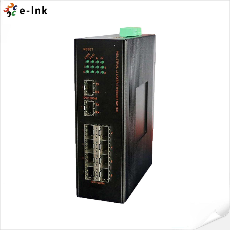 Managed Industrial Switch 8 Port 100/1000X SFP 2 Port 100